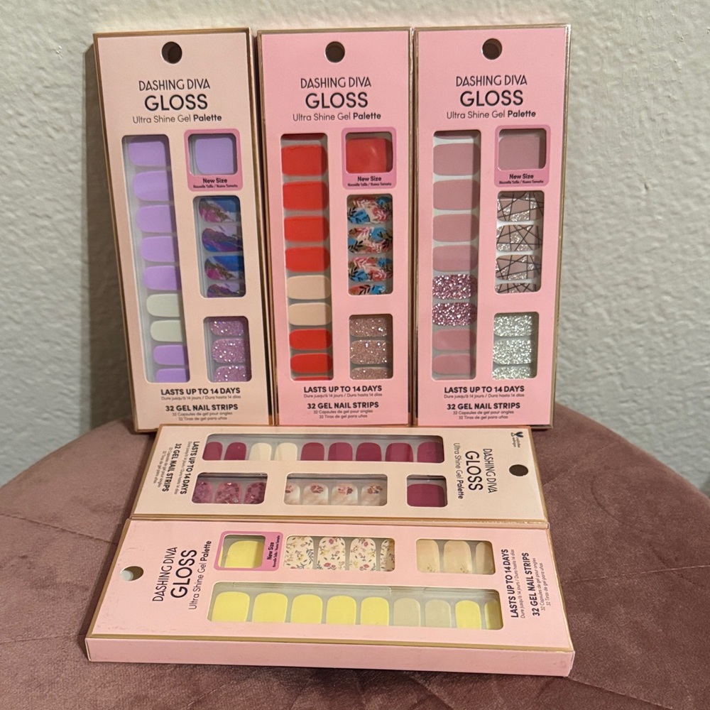 Dashing Diva Gloss Nail Palette Set - Purple, Red, Yellow